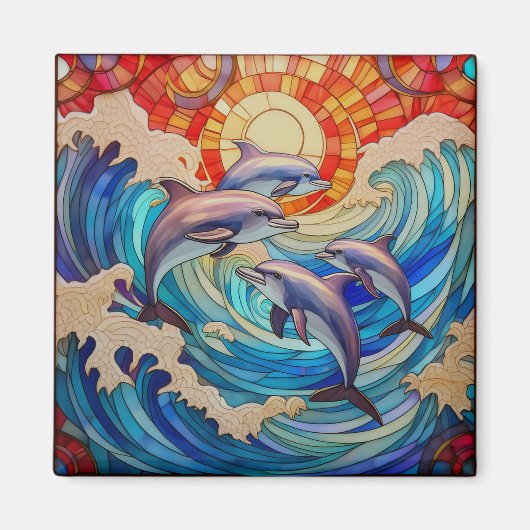 熱帯ステンドグラス美術 マグネット (正面)