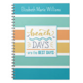 熱帯ストライプビーチ日モノグラムの ノートブック (正面)