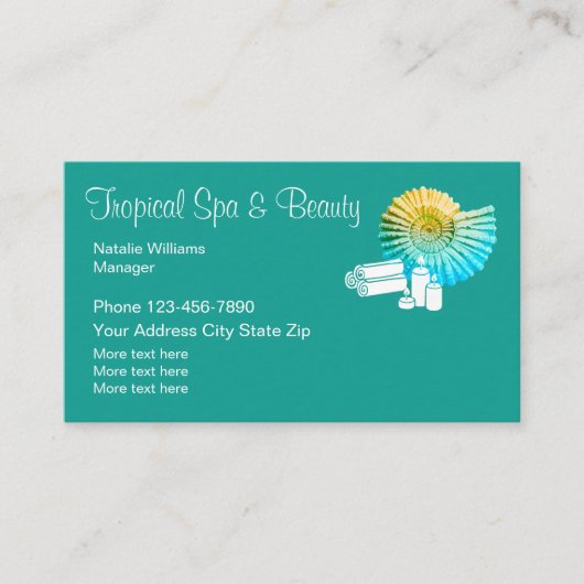 熱帯スパおよび美しいのテーマ 名刺 (正面)