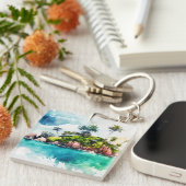 熱帯セイシェル絵を描諸島 キーホルダー (正面右)