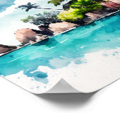 熱帯セイシェル絵を描諸島 ポスター (角)