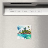 熱帯セイシェル絵を描諸島 マグネット (インサイチュ (食洗機))