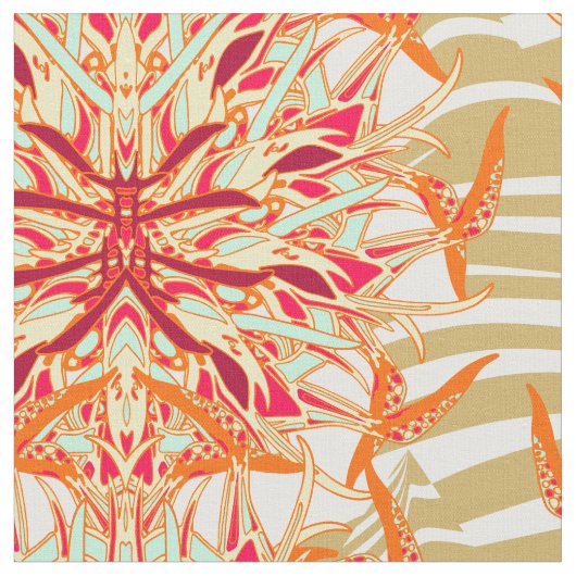 熱帯ゼブラ ファブリック (クローズアップ)