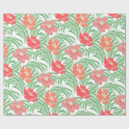 熱帯ソイレ水彩植物模様 ラッピングペーパー (フラット)
