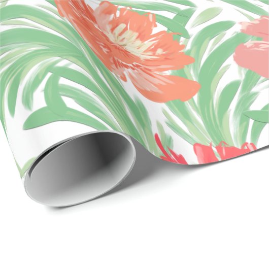 熱帯ソイレ水彩植物模様 ラッピングペーパー (ロールコーナー)
