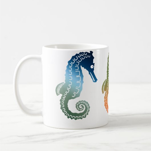 熱帯タツノオトシゴのパレード コーヒーマグカップ (左)