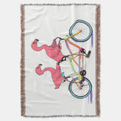 熱帯タンデムフラミンゴ スローブランケット (正面縦)