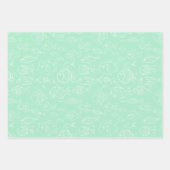 熱帯ターコイズとピーチフィッシュかわいい漫画 ラッピングペーパーシート (正面2)