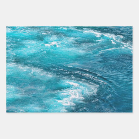 熱帯ターコイズカリブの海クルーズ写真 ラッピングペーパーシート (正面3)