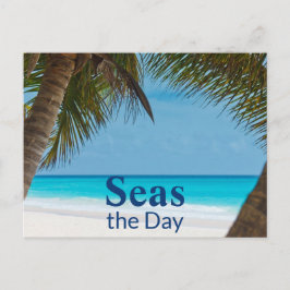 熱帯ターコイズサンディビーチシーンシーズザデイ ポストカード