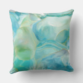 熱帯ターコイズジェムストーン水彩沿岸 クッション (裏面)