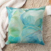 熱帯ターコイズジェムストーン水彩沿岸 クッション (ブランケット)