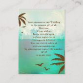 熱帯ターコイズビーチギフト登録カード エンクロージャーカード (裏面)