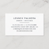 熱帯ターコイズブルーウォーターカラーパームツリーズ 名刺 (裏面)