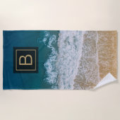 熱帯ターコイズブルーシーサンディビーチフロリダ ビーチタオル (正面)