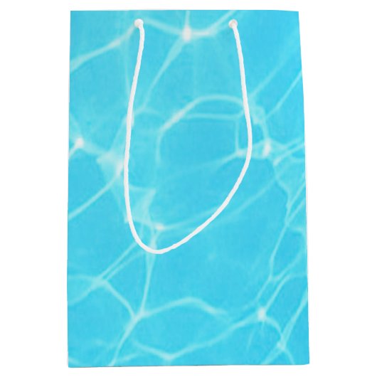 熱帯ターコイズブルー海 ミディアムペーパーバッグ (正面)