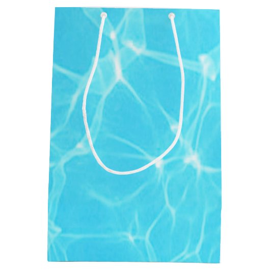 熱帯ターコイズブルー海 ミディアムペーパーバッグ (裏面)