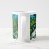 熱帯ターコイズ海ブルー&海藻グリーン ジャンボコーヒーマグカップ (裏面)