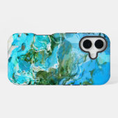 熱帯ターコイズ海ブルー&海藻グリーン iPhone 16ケース (裏面横)