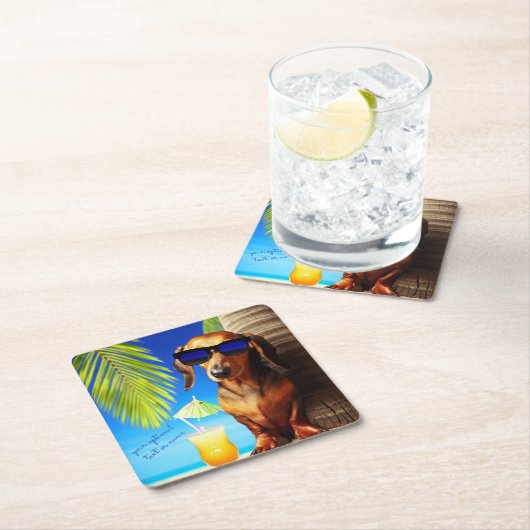 熱帯ダシュントパーティー飲み物用コースター スクエアペーパーコースター (インサイチュ)