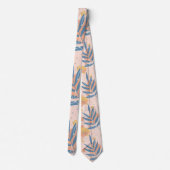 熱帯ダスティブルーハワイアン模様 ネクタイ (裏面)