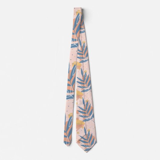 熱帯ダスティブルーハワイアン模様 ネクタイ (裏面)