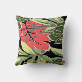 熱帯ツタのある抽象芸術 クッション (裏面)