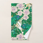 熱帯ツバキ及びカメレオン バスタオルセット (ハンドタオル)