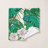 熱帯ツバキ及びカメレオン バスタオルセット (ウォッシュタオル)