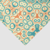 熱帯ティール（緑がかった色）とオレンジマンダラパターン 薄葉紙 (詳細)