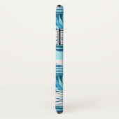 熱帯ティール(緑がかった色)の幾何抽象芸術パターン Case-Mate iPhoneケース (裏面/右)