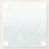 熱帯ティール（緑がかった色）の青の水彩画 ガラスコースター (裏面)