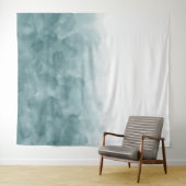 熱帯ティール（緑がかった色）の青の水彩画 タペストリー (インサイチュ(横))