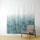 熱帯ティール（緑がかった色）の青の水彩画 タペストリー (インサイチュ)