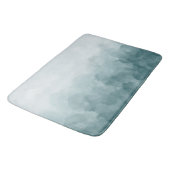 熱帯ティール(緑がかった色)の青の水彩画 バスマット (アングル)