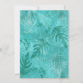 熱帯ティール(緑がかった色)ピンクコーラルフラワー結婚式招待状 招待状 (裏面)