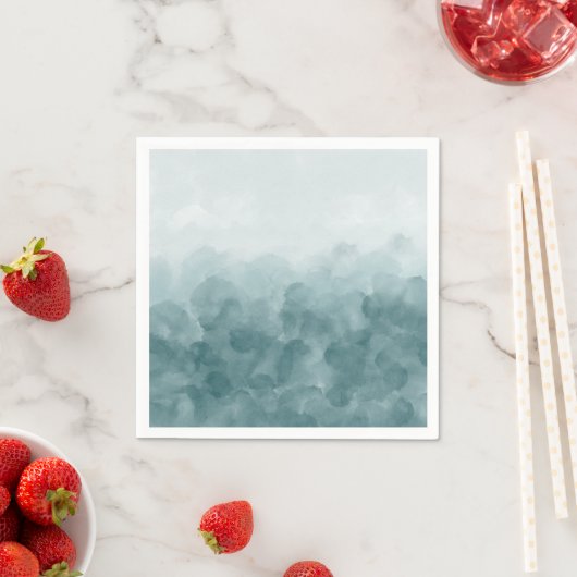 熱帯ティール（緑がかった色）ブルーウォーター色 スタンダードカクテルナプキン (インサイチュ)
