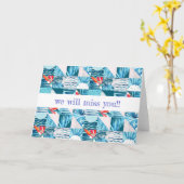 熱帯ティール(緑がかった色)幾何抽象芸術パターン カード (黄色い花)