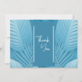 熱帯ティール（緑がかった色）結婚の4枚の写真フラットサンキューカード サンキューカード (正面)