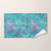 熱帯ティール（緑がかった色）葉の図表 バスタオルセット (ハンドタオル)