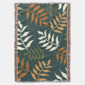 熱帯ティール(緑がかった色)葉ベクトルパターン スローブランケット (正面縦)