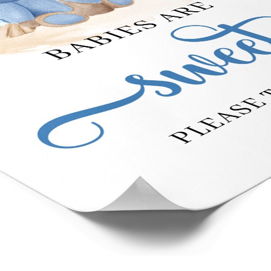 熱帯テディベアのパンパベビーは甘いサイン ポスター (角)