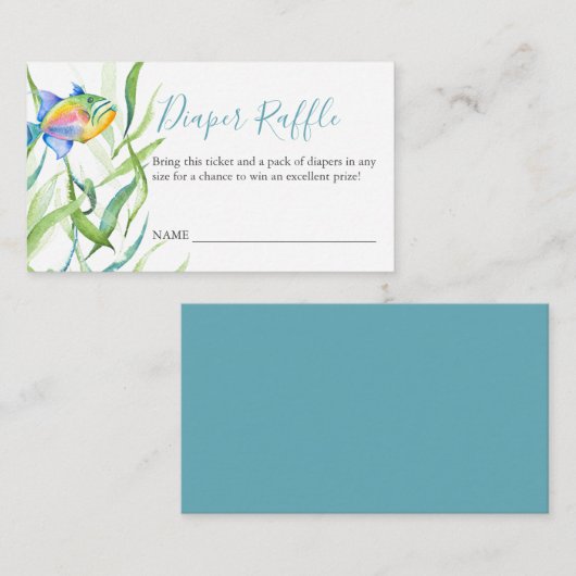 熱帯テーマおむつラッフル招待状囲い エンクロージャーカード (正面/裏面)