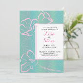 熱帯テーマビーチ目的地の結婚式 招待状 (スタンド正面)