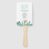 熱帯テーマフローラ結婚式 プログラム ハンドファン (正面)