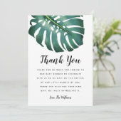 熱帯テーマベイビーシャワーグリーン サンキューカード (スタンド正面)