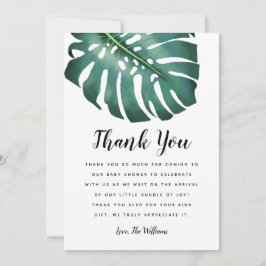 熱帯テーマベイビーシャワーグリーン サンキューカード