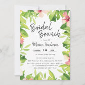 熱帯テーマ水カラーブライダルシャワーブランチ 招待状 (正面)
