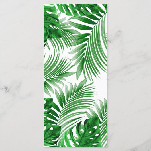 熱帯テーマ結婚のメニュー メニュー (裏面)