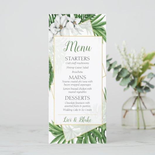 熱帯テーマ結婚のメニュー メニュー (スタンド正面)